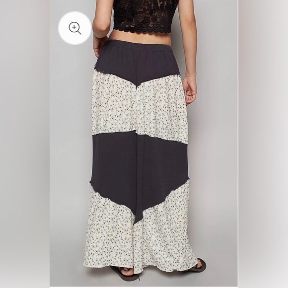 New POl Wide Leg Gauze Pants ~ Black Floral - Picture 3 of 13